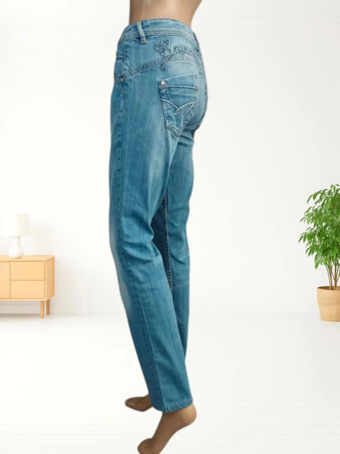Vintage y2k Kaporal 5-jean - rechte pasvorm - lage taille - rekbaar - lichtblauw - – photo 4